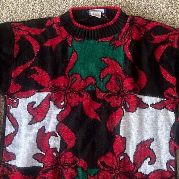 Vintage JJ Browne Sparkly Ugly Christmas Sweater Women’s Large - Picture 3 of 5